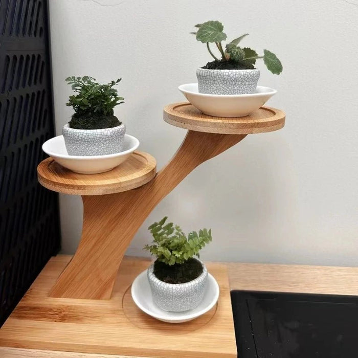 Bambusowy Stojak do Przechowywania 2-Poziomowy – Elegancki Minimalistyczny Design do Książek i Dekoracji 1