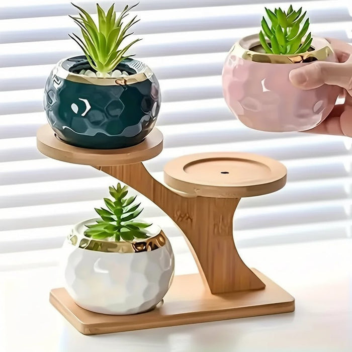 Bambusowy Stojak do Przechowywania 2-Poziomowy – Elegancki Minimalistyczny Design do Książek i Dekoracji 4