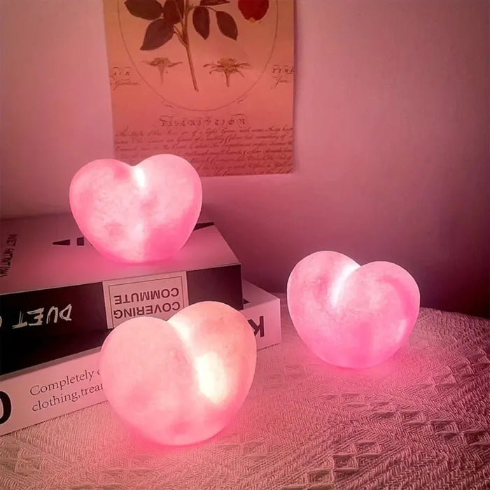 Lampka Nocna 3D w Kształcie Serca – Romantyczna Lampa Nocna do Sypialni, Dekoracja na Walentynki, Miękkie Światło 0