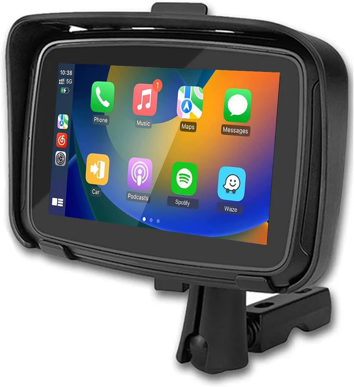 Monitor 5 motocykli z bezprzewodowym CarPlay i Android Auto – wodoodporny wyświetlacz dotykowy IPX6 0