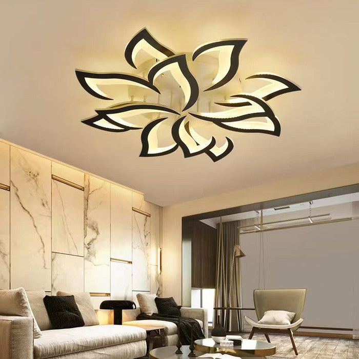 Black / 12 Lamps - D90 x H15cm / Remote-controlled dimmer