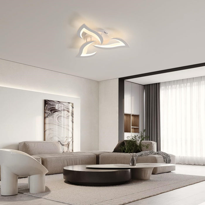 White / 3 Lamps - D55 x H8cm / Remote-controlled dimmer