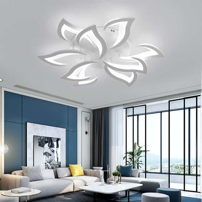 White / 9 Lamps - D80 x H15cm / Remote-controlled dimmer