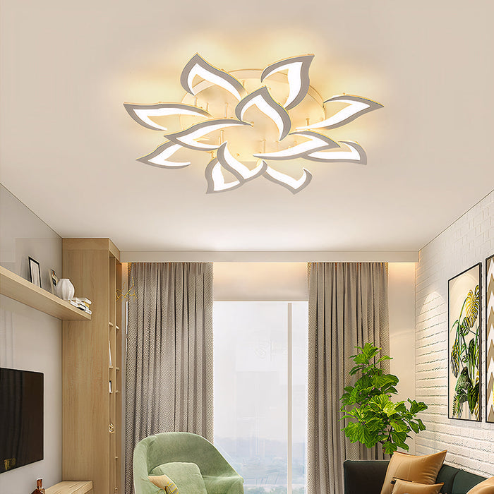 White / 12 Lamps - D90 x H15cm / Remote-controlled dimmer