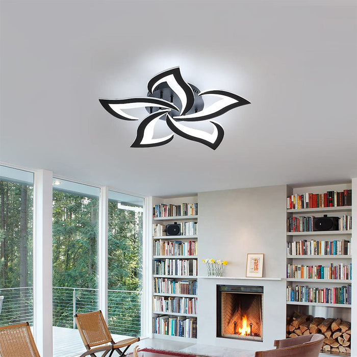 Kwiatowa Lampa Sufitowa LED 55/66 cm do Salonu i Sypialni – Elegancki Design z Wydajnością 3200 Lumenów 5