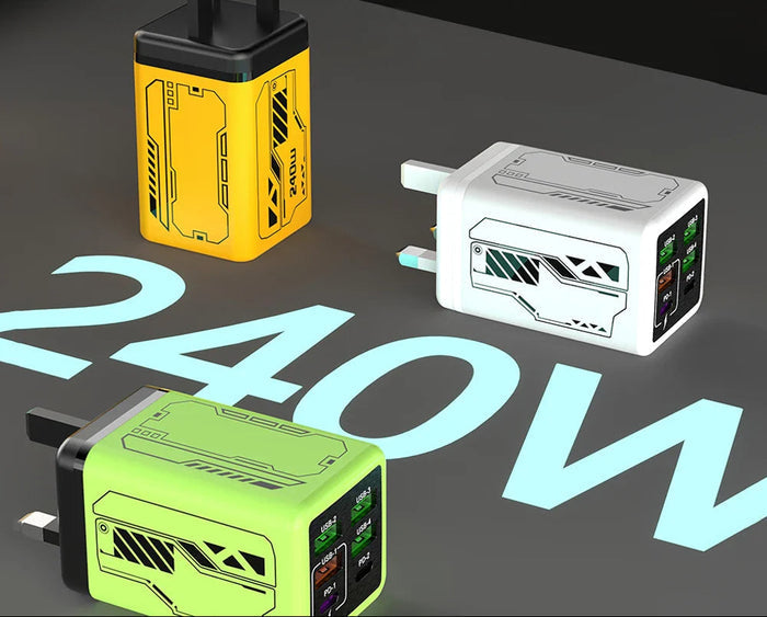Ładowarka USB C 6-portowa z Szybkim Ładowaniem 60W – 4 Porty USB-A i 2 Porty USB-C PD3.0 do Domu i Szkoły 3