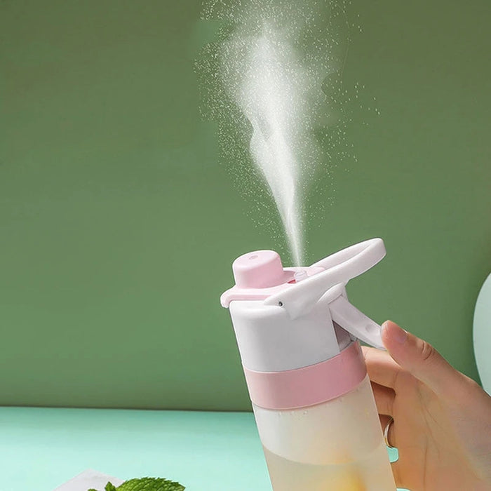 Butelka do Picia Wody 650ml ze Sprayem – Przezroczysta, Chłodząca Funkcja Mgiełki dla Aktywnych 1