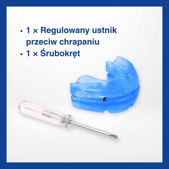 Regulowany Ustnik Przeciw Chrapaniu z Mechanizmem Śrubowym – Wygodne Dostosowanie dla Lepszej Jakości Snu 5
