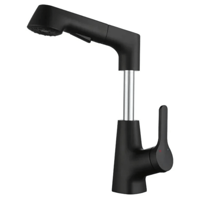 Regulowany Kran Kuchenny z Wyciąganym Wężem 60 cm – Stal Nierdzewna, Nowoczesny Design, Tryby Wypływu Wody 0