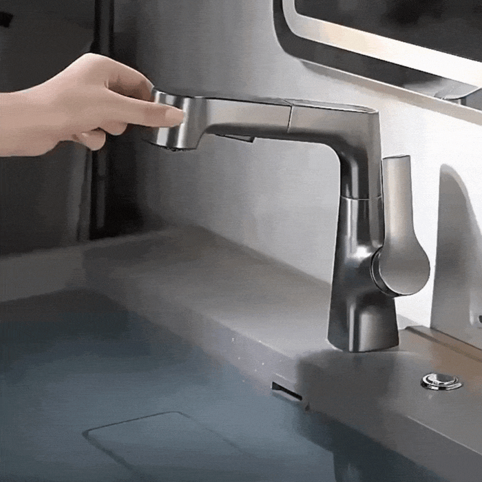 Regulowany Kran Kuchenny z Wyciąganym Wężem 60 cm – Stal Nierdzewna, Nowoczesny Design, Tryby Wypływu Wody 4