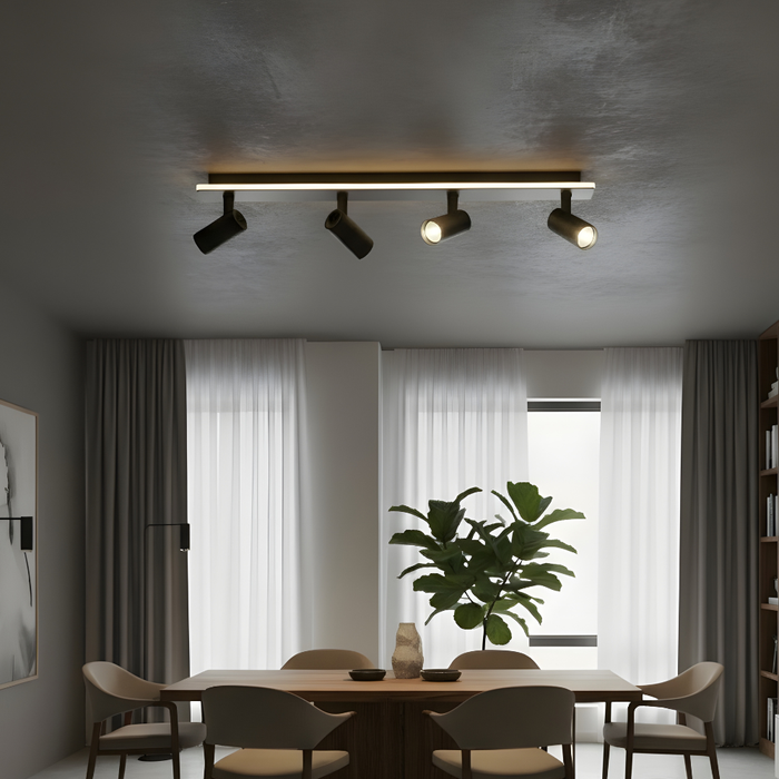 Regulowana lampa sufitowa LED z ciepłym białym światłem – nowoczesny design industrialny, wykończenie metalowe 4