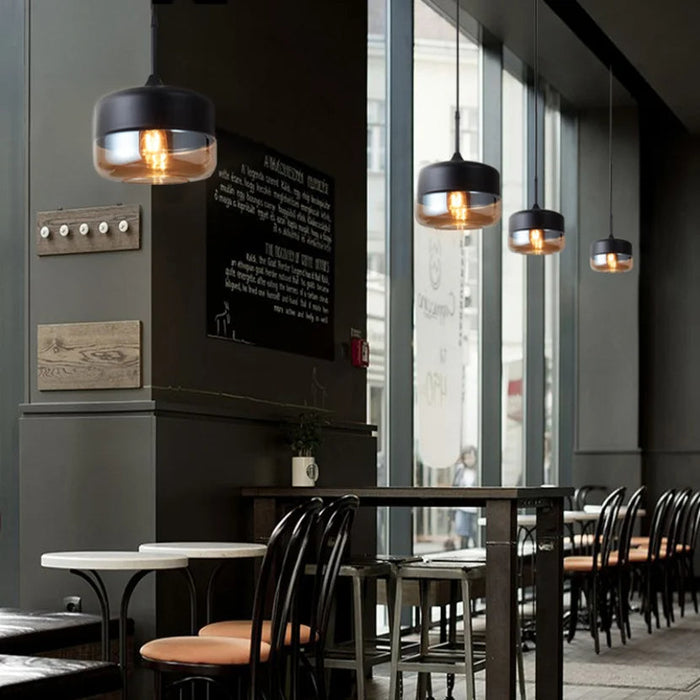 Lampa Wisząca z Ręcznie Dmuchanym Szkłem i Drewnem – Elegancka Lampa Regulowana do Salonu i Jadalni 4