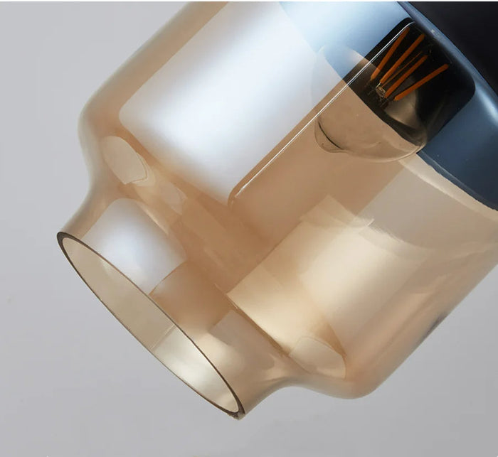 Lampa Wisząca z Ręcznie Dmuchanym Szkłem i Drewnem – Elegancka Lampa Regulowana do Salonu i Jadalni 5
