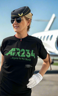 AIR234 Airlines Top With HandBeaded Ashoke Detail in Obsidian