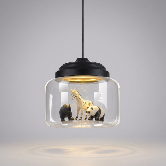 Lampa wisząca Animal z regulowanym kablem i szklanym kloszem – fantazyjna lampa LED do pokoju dziecięcego 2