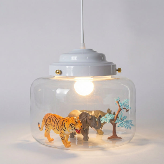 Lampa wisząca Animal z regulowanym kablem i szklanym kloszem – fantazyjna lampa LED do pokoju dziecięcego 4