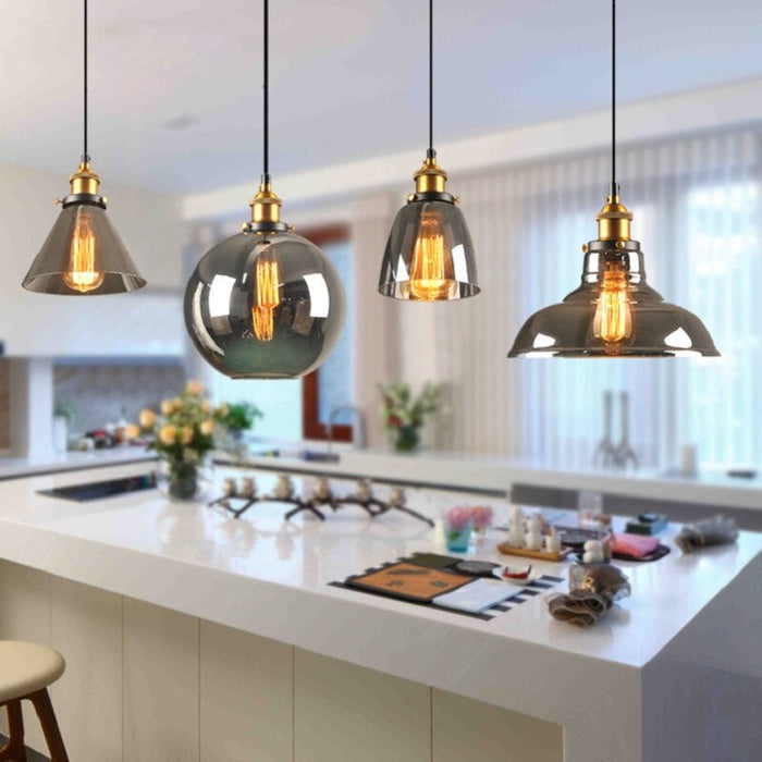 Antyczna Szklana Lampa Wisząca w Stylu Vintage – Elegancka Lampa do Salonu z Możliwością Przyciemniania 3