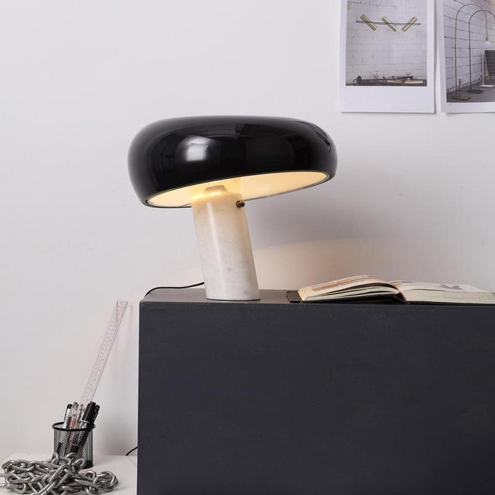 Lampa Stołowa Szklana Art Marble z Białego Marmuru – Elegancka Lampa Stołowa do Salonu i Sypialni 2