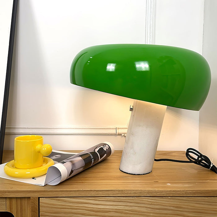 Lampa Stołowa Szklana Art Marble z Białego Marmuru – Elegancka Lampa Stołowa do Salonu i Sypialni 4