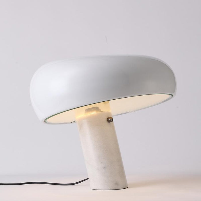 Lampa Stołowa Szklana Art Marble z Białego Marmuru – Elegancka Lampa Stołowa do Salonu i Sypialni 6