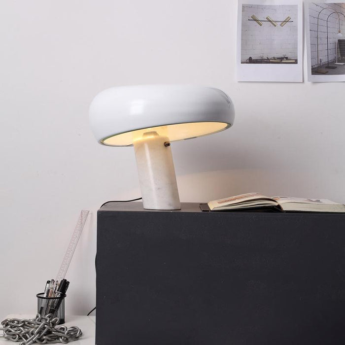Lampa Stołowa Szklana Art Marble z Białego Marmuru – Elegancka Lampa Stołowa do Salonu i Sypialni 7