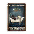 Artistic Metal Cat Poster, 30 x 20 cm – Stylish Indoor Decoration with a Humorous Motif for the Living Room and Office