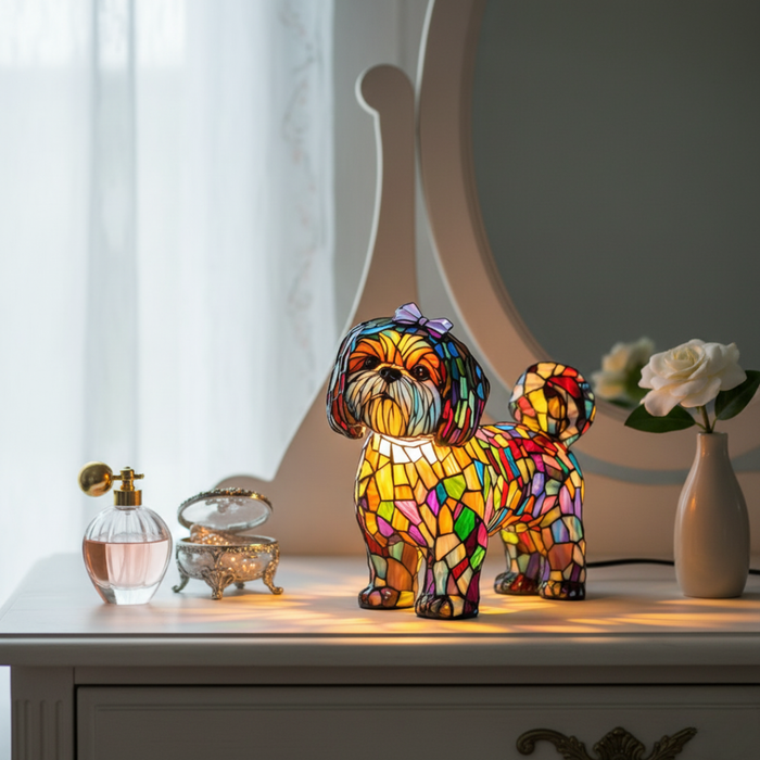 Artystyczna figurka księżniczki z geometrycznym designem i oświetleniem LED, dekoracja z żywicy do now 1