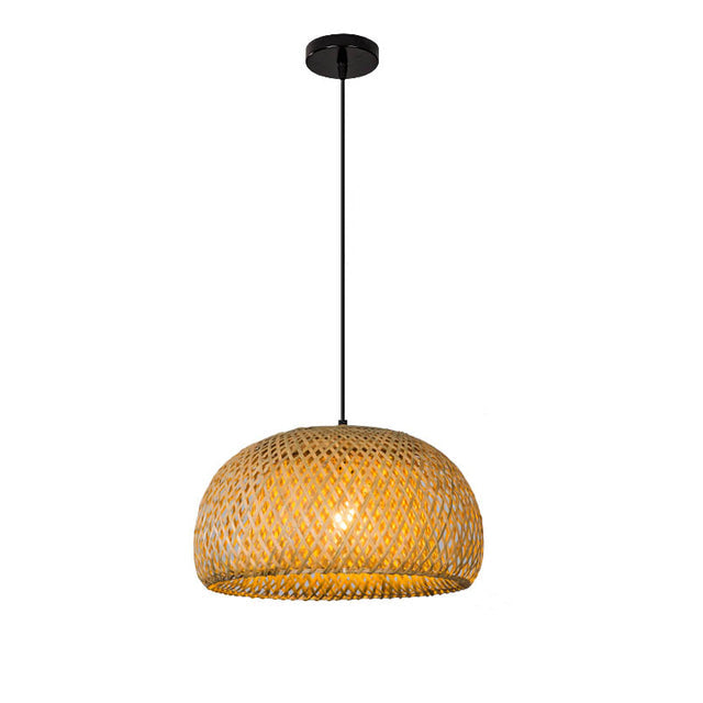 Bambusowa Lampa Wisząca z Rattanu – Naturalne Oświetlenie do Wnętrz 0