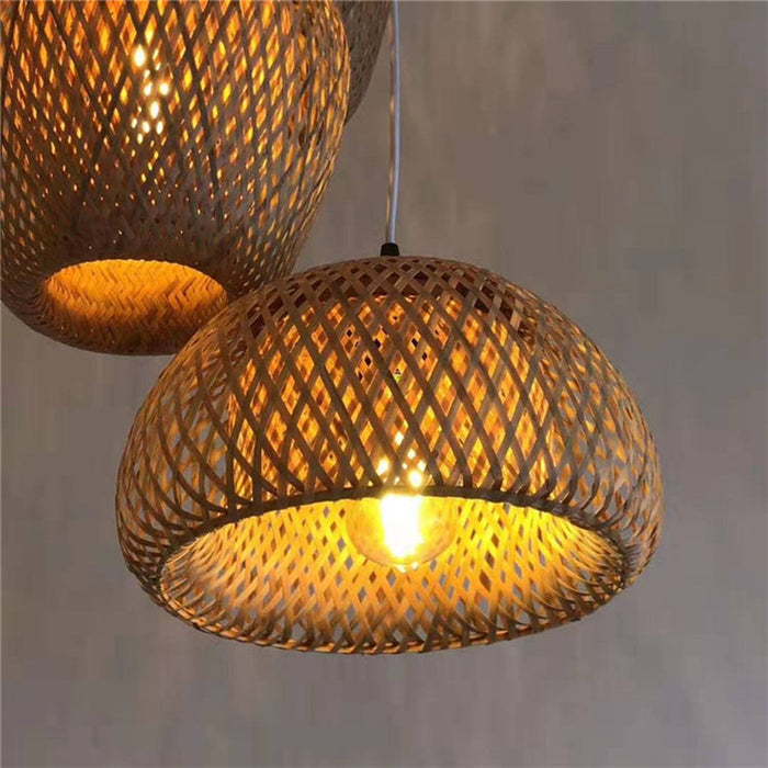 Bambusowa Lampa Wisząca z Rattanu – Naturalne Oświetlenie do Wnętrz 2