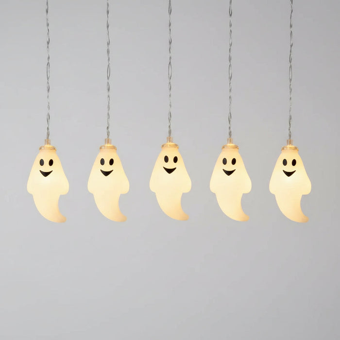 Łańcuchy świetlne LED na Halloween z motywem duchów, zasilane bateryjnie, długość 150 3