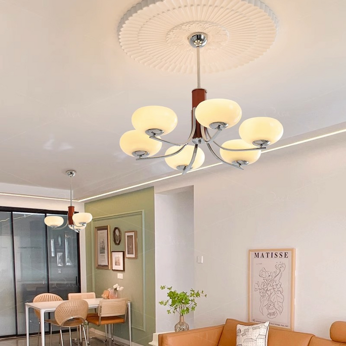 Żyrandol Bauhaus 3/5 Główkami do Salonów i Sypialni – Minimalistyczny Design, Wysokiej Jakości Żelazo i Szkło 3