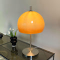 Lampa Stołowa Szklana Bauhaus z Bursztynowym Kloszem – Nowoczesne Lampy Stołowe do Salonów, Wysokość 55 cm 0