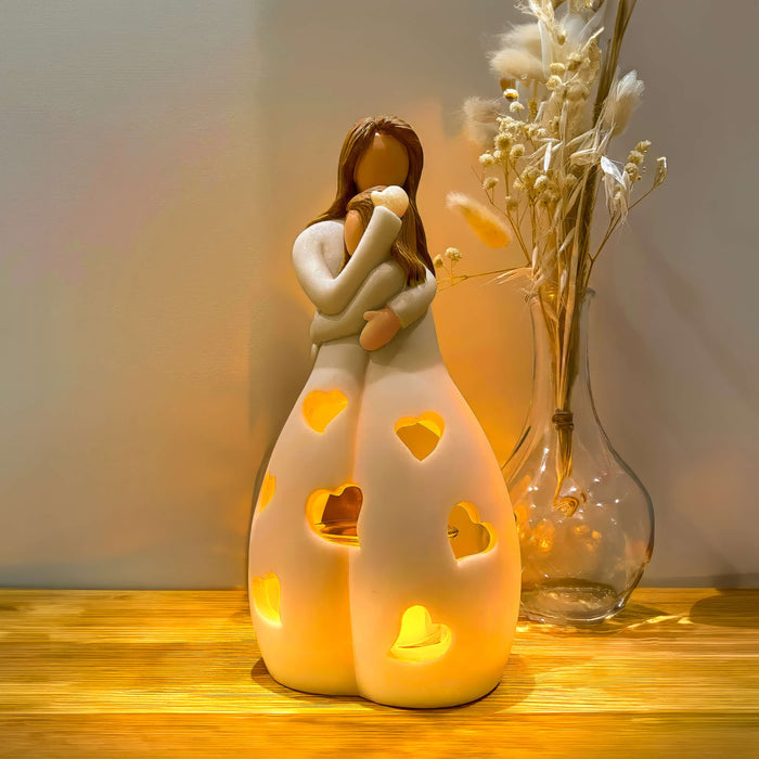 Beżowa Lampa Wiecznej Miłości z Żywicy o Ciepłym Świetle – Stylowy Element Dekoracyjny do Wnętrz 0