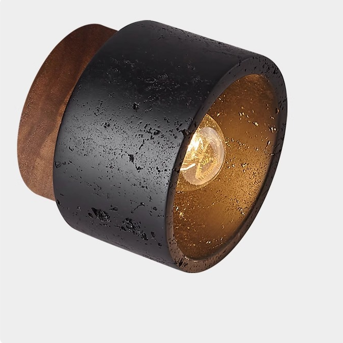 Czarna Lampa Sufitowa Ascend Stone do Salonu – Nowoczesny Design z Naturalnych Materiałów, Oświetlenie LED 3