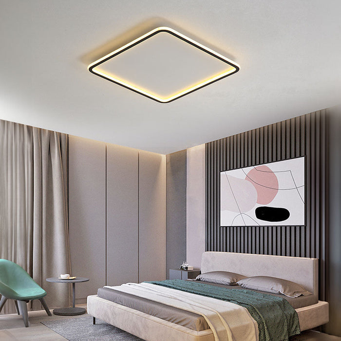 Czarna Lampa Sufitowa LED z Geometrycznym Wzorem – Nowoczesna Lampa Sufitowa do Salonu, Sypialni i Biura 2