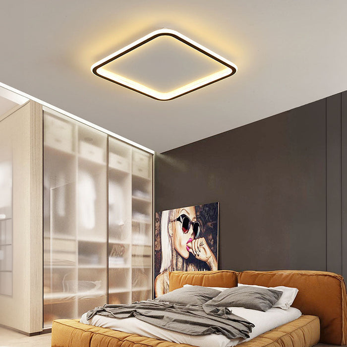 Czarna Lampa Sufitowa LED z Geometrycznym Wzorem – Nowoczesna Lampa Sufitowa do Salonu, Sypialni i Biura 4