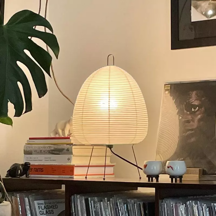 Lampa Stołowa Czarna z Papieru Morwowego – Nowoczesna Lampka Stołowa do Salonu, Elegancki Design, Miękkie Światło 2