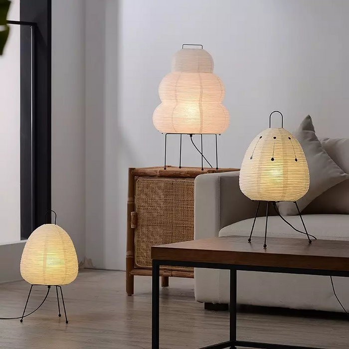 Lampa Stołowa Czarna z Papieru Morwowego – Nowoczesna Lampka Stołowa do Salonu, Elegancki Design, Miękkie Światło 7