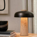 Czarna Lampa Stołowa z Naturalnego Trawertynu – Nordycki Design do Salonów i Wabi Sabi Decor 0