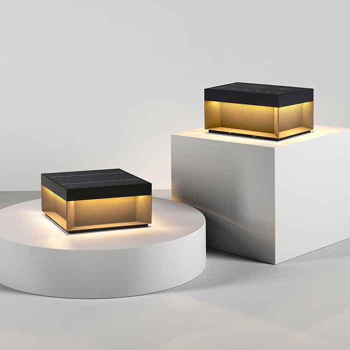 Czarna Lampa Ogrodowa LED Solarna IP65 – Wodoodporna Latarnia do Oświetlenia Ogrodu i Tarasu 1