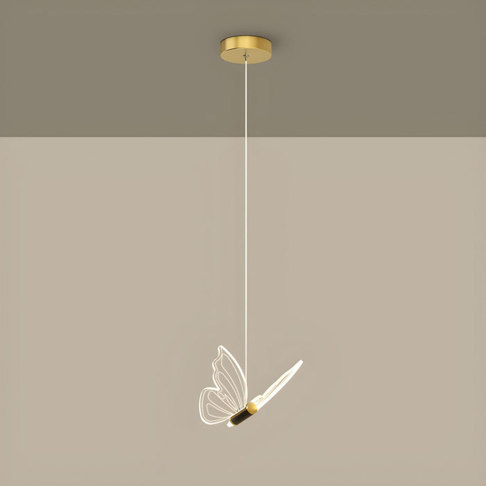 Lampa Wisząca Motyl, Regulowana Elegancka Lampa do Salonów, Nowoczesny Żyrandol z Przezroczystymi Elementami 0