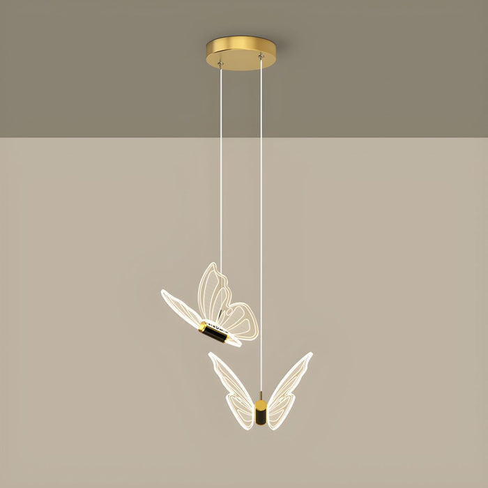 Lampa Wisząca Motyl, Regulowana Elegancka Lampa do Salonów, Nowoczesny Żyrandol z Przezroczystymi Elementami 6