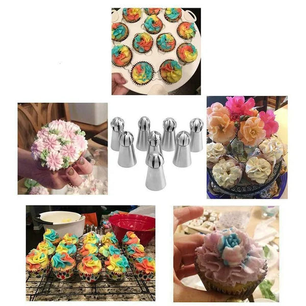 Cake Decorating Kit with Stainless Steel Nozzles and Piping Bags – 8-Piece Set for Cupcakes and Cakes 6