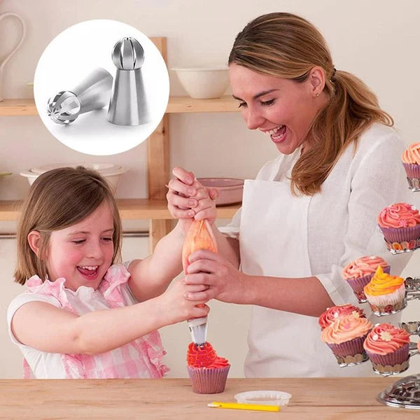 Cake Decorating Kit with Stainless Steel Nozzles and Piping Bags – 8-Piece Set for Cupcakes and Cakes 7