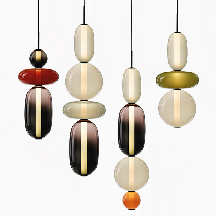 Lampa Wisząca ze Szkła Kandyzowanego – Nowoczesny Design, Różne Rozmiary 1