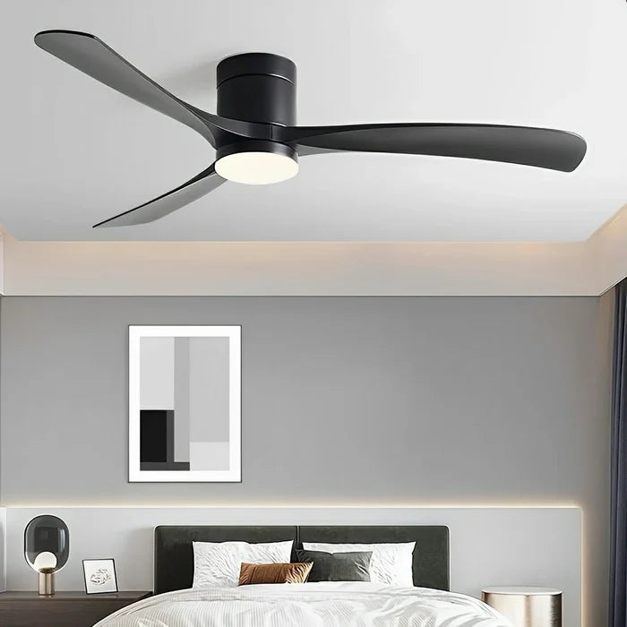 Wentylator sufitowy z lampą LED i funkcją cofania, charakteryzujący się cichym minimalistycznym design 5