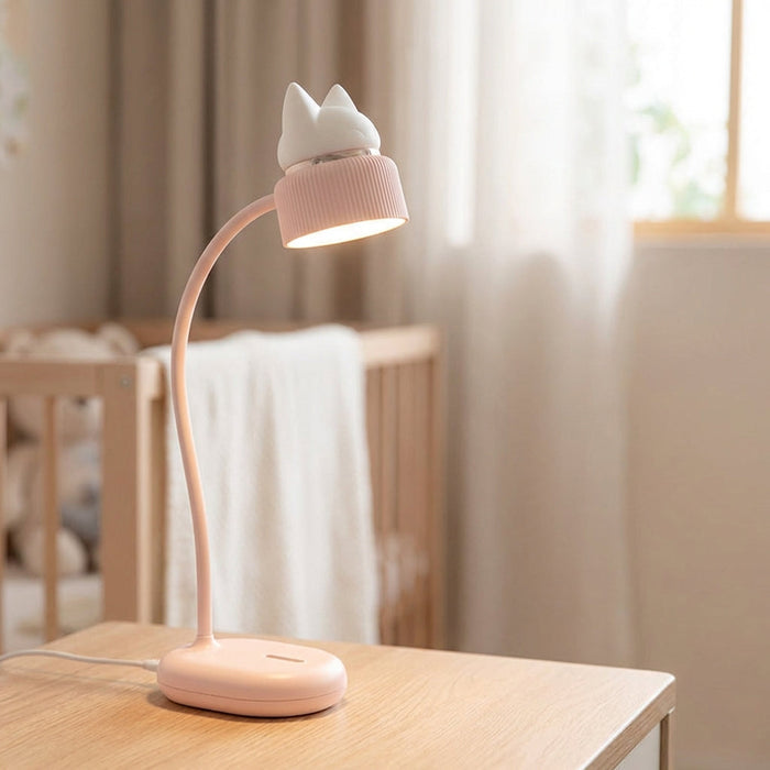 Lampka nocna LED dla dzieci w kształcie kota z dotykowym sterowaniem, ładowana przez USB, emitująca mię 1