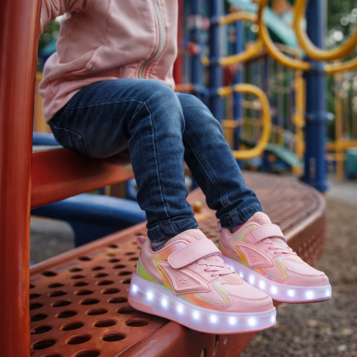 Buty dziecięce z diodami LED i kółkami – łatwe zapięcie na rzepy do aktywnej zabawy 2