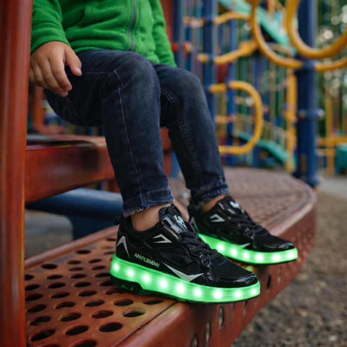 Buty dziecięce z diodami LED i kółkami – łatwe zapięcie na rzepy do aktywnej zabawy 3