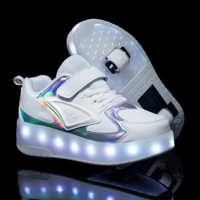 Buty dziecięce z diodami LED i kółkami – łatwe zapięcie na rzepy do aktywnej zabawy 5